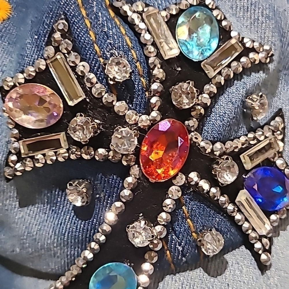 Denim and Rhinestone cap, beautiful cross decor and adjustable strap.(#365g) - Picture 11 of 11